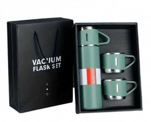 Termo Vacuum Metalizado 500 ml + 3 Tazas