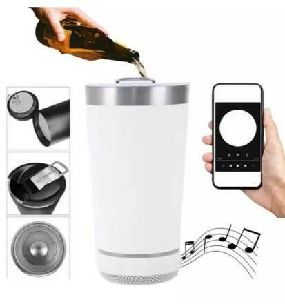 Vaso Cervecero Parlante Bluetooth Acero Inoxidable 480ml