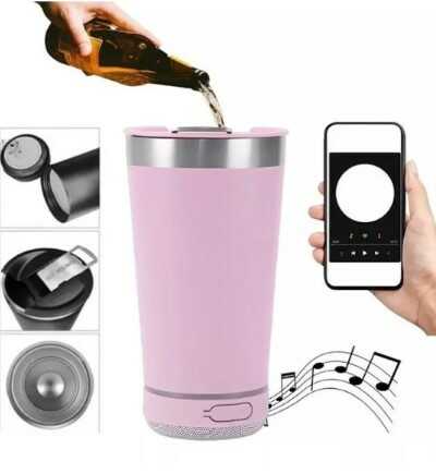 Vaso Cervecero Parlante Bluetooth Acero Inoxidable 480ml